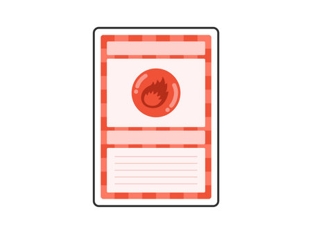 Illustration of a trading card with flame attributes (bordered)のイラスト素材