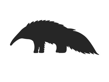 Illustration of the silhouette of an anteaterのイラスト素材