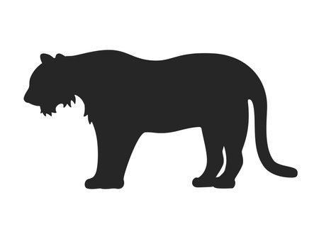 Illustration of tiger silhouetteのイラスト素材