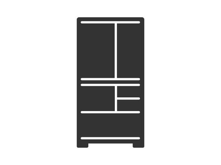 Illustration of the silhouette of the refrigeratorのイラスト素材
