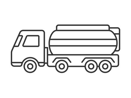 Line drawing illustration of tanker truck carのイラスト素材