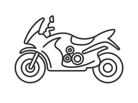 Illustration of motorcycle line artのイラスト素材