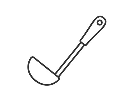 Ladle line art illustrationのイラスト素材