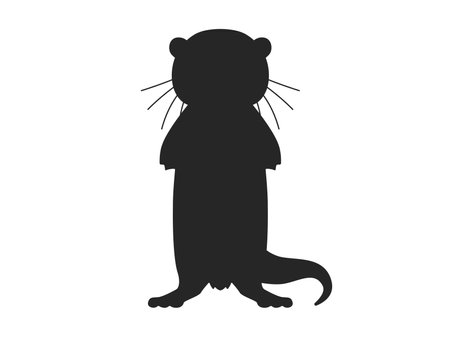 Illustration of otter silhouetteのイラスト素材