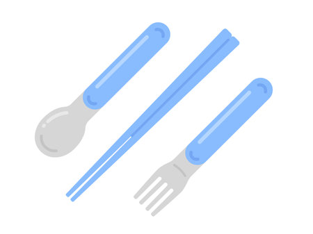 Illustration of a light blue karatry set for kidsのイラスト素材