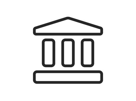 Bank icon (line art) illustrationのイラスト素材