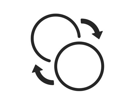 Illustration of coin exchange icon (line art)のイラスト素材