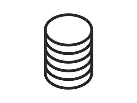 Illustration of stacked coin icons (line drawings)のイラスト素材