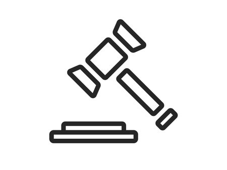 Illustration of auction hammer icon (line art)のイラスト素材