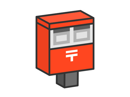 Illustration of a two-mouthed mailbox (3D line drawing)のイラスト素材