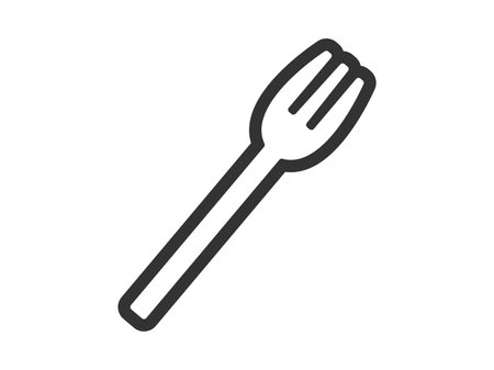 Illustration of fork icon (line art)のイラスト素材