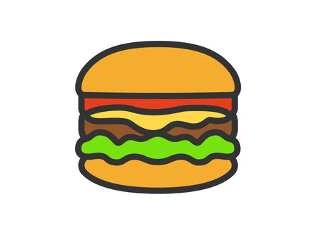 Illustration of hamburger icon (line art color)のイラスト素材
