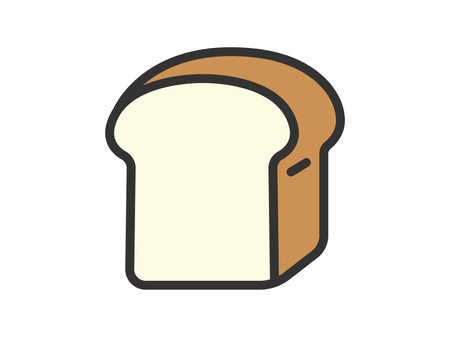 Illustration of bread icon (line drawing color)のイラスト素材