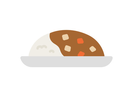 Illustration of curry rice iconのイラスト素材