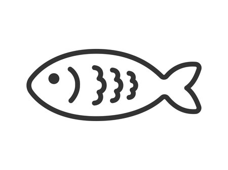 Fish icon. Vector illustration. Isolated on a white background.のイラスト素材