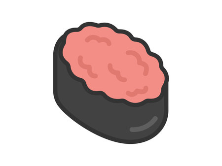 Illustration of Negitoro Warship Roll, sushi icon (line art color)のイラスト素材