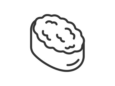 Illustration of Negitoro Gunkan Maki, sushi icon (line drawing)のイラスト素材