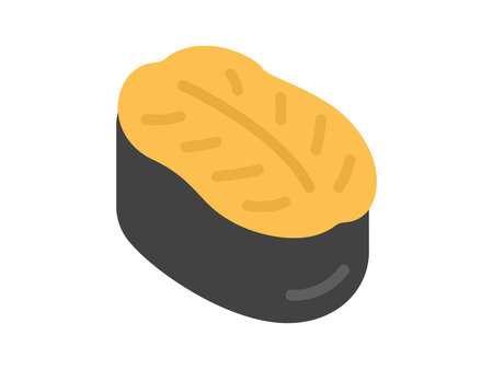 Illustration of a sea urchin warship roll with a sushi iconのイラスト素材
