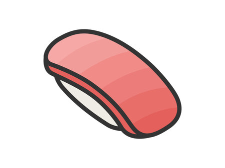 Illustration of tuna toro's sushi icon (line art color)のイラスト素材