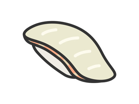 Illustration of sea bream sushi icon (line art color)のイラスト素材