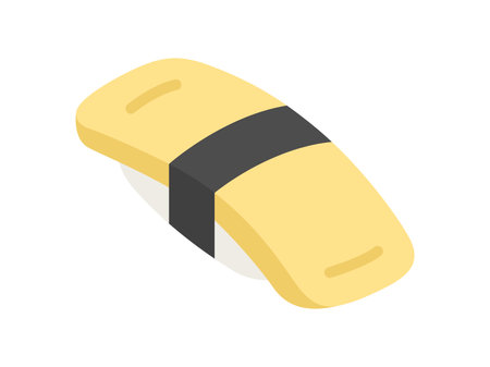 Illustration of egg sushi iconのイラスト素材