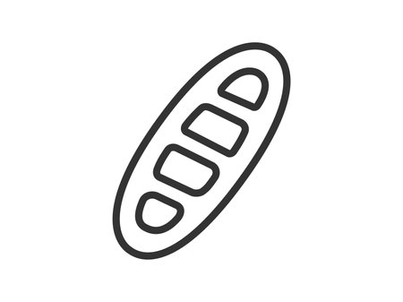 Illustration of French bread icon (line drawing)のイラスト素材