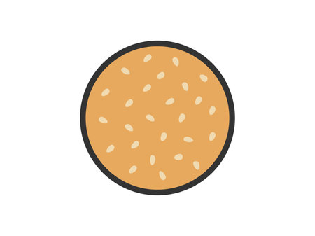 Illustration of sesame bread icon (line art color)のイラスト素材
