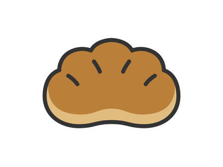 Illustration of cream pan icon (line art color)のイラスト素材