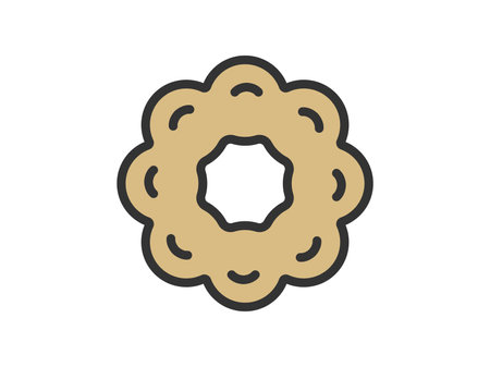 Illustration of the ring donut icon (line art color)のイラスト素材