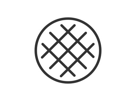 Illustration of melon pan icon (line drawing)のイラスト素材