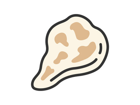 Illustration of curry naan icon (line art color)のイラスト素材