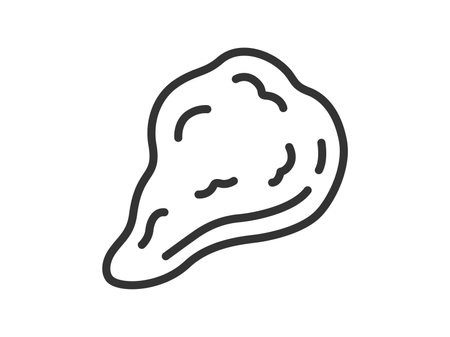 Illustration of curry naan icon (line drawing)のイラスト素材