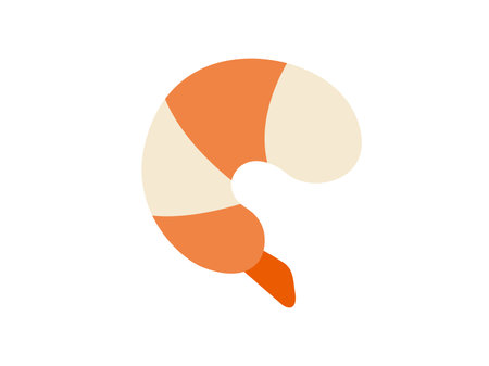 Illustration of shrimp icon in hot waterのイラスト素材