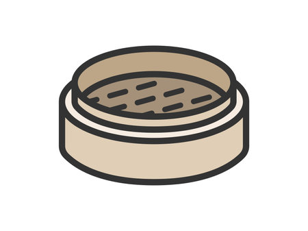 Illustration of the Chinese seiro icon (line drawing color)のイラスト素材