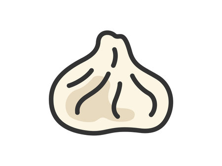 Illustration of the small basket bao icon (line art color)のイラスト素材