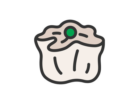 Illustration of shumai icon (line art color)のイラスト素材