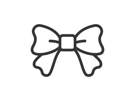 Illustration of a simple ribbon icon (line drawing)のイラスト素材