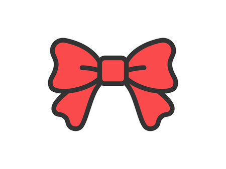 Illustration of a simple ribbon icon (line art color)のイラスト素材