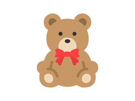 Illustration of the icon of Nui Gurumi the bear with a ribbonのイラスト素材