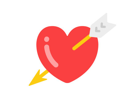 Illustration of a heart icon pierced by an arrowのイラスト素材
