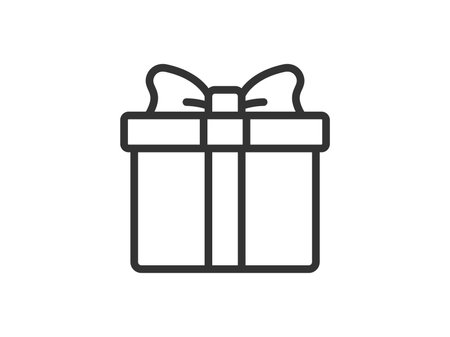 Illustration of the wrapped gift box icon (line drawing)のイラスト素材