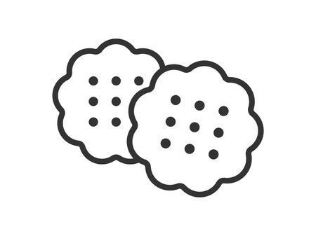 Illustration of the cookie icon (line drawing)のイラスト素材