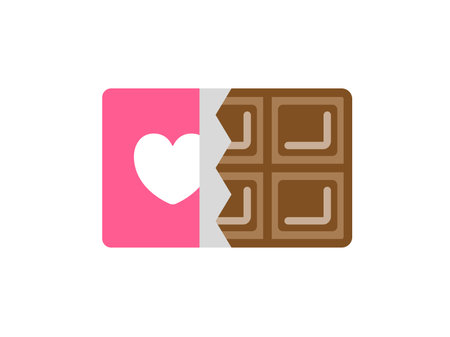 Valentine's Day chocolate bar icon illustrationのイラスト素材