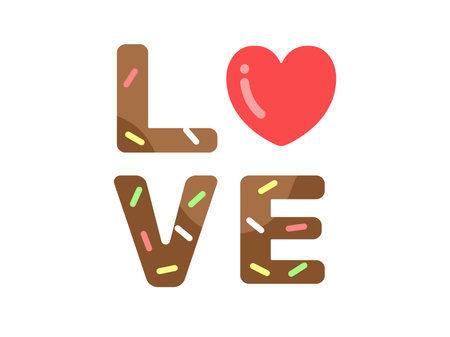 Illustration of Valentine's Day LOVE character iconのイラスト素材