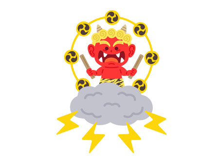 Illustration of the character of Rai-sama (Red Oni)のイラスト素材