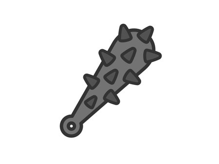 Illustration of the demon metal rod icon (line art color)のイラスト素材