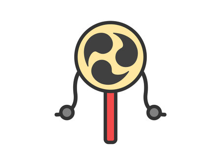 Illustration of Denden Taiko icon (line art color)のイラスト素材