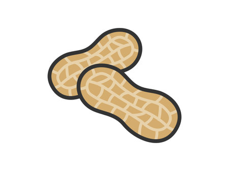 Illustration of peanut icon (line art color)のイラスト素材