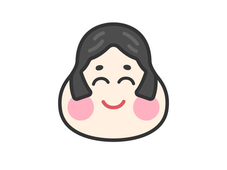 Illustration of the god of fortune icon (line art color)のイラスト素材