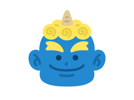 Illustration of the blue demon iconのイラスト素材
